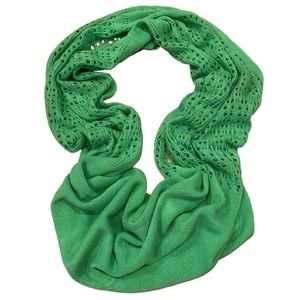 Green Acrylic Knit Infinity Winter Scarf‎